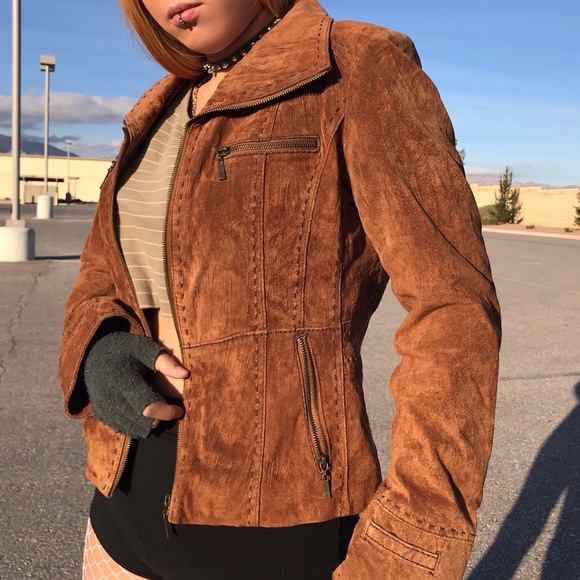 EMC Jackets & Blazers - VTG Rusty Suede Retro 90s does 70s Jacket 🃏♣️🔥
